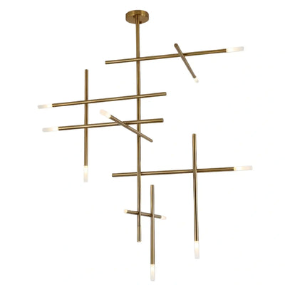 Modern Stick Chandelier -- Metal Gold or Black
