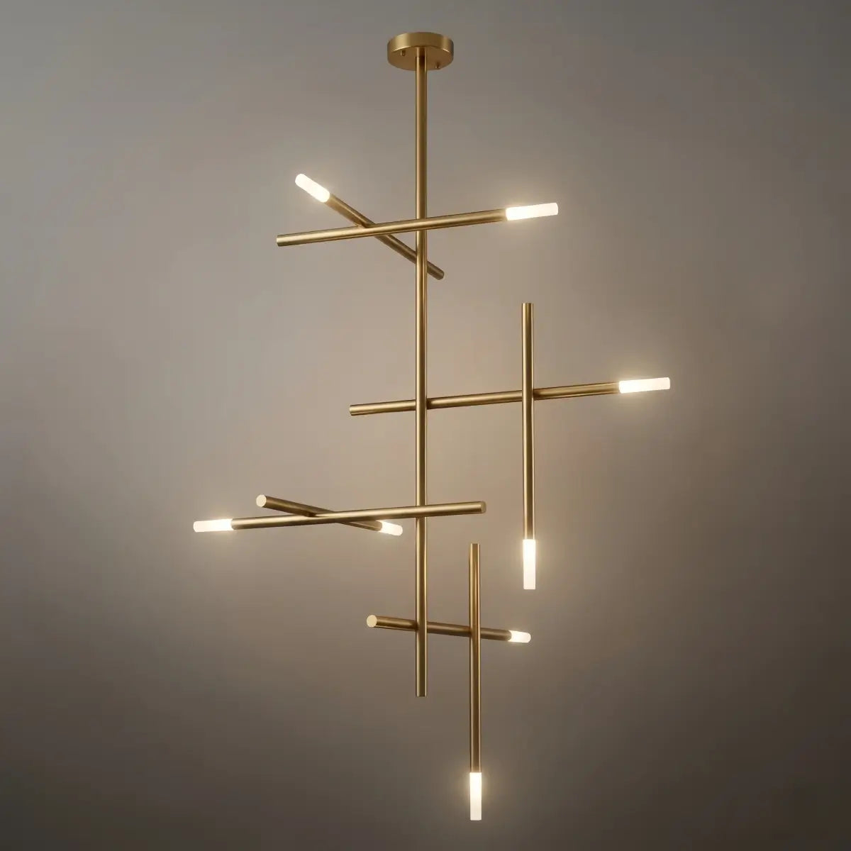 Modern Stick Chandelier -- Metal Gold or Black