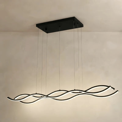 Arcato Modern Wavy Pendant Light -- Acrylic & Metal Black/White/Gold for Kitchen Island