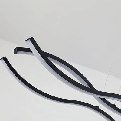 Modern Wavy Pendant Light -- Acrylic & Metal Black/White/Gold