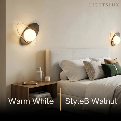 Vivara Modern Oval Wall Lamp – Frosted Glass Brass Black/White for Bedroom / Living Room