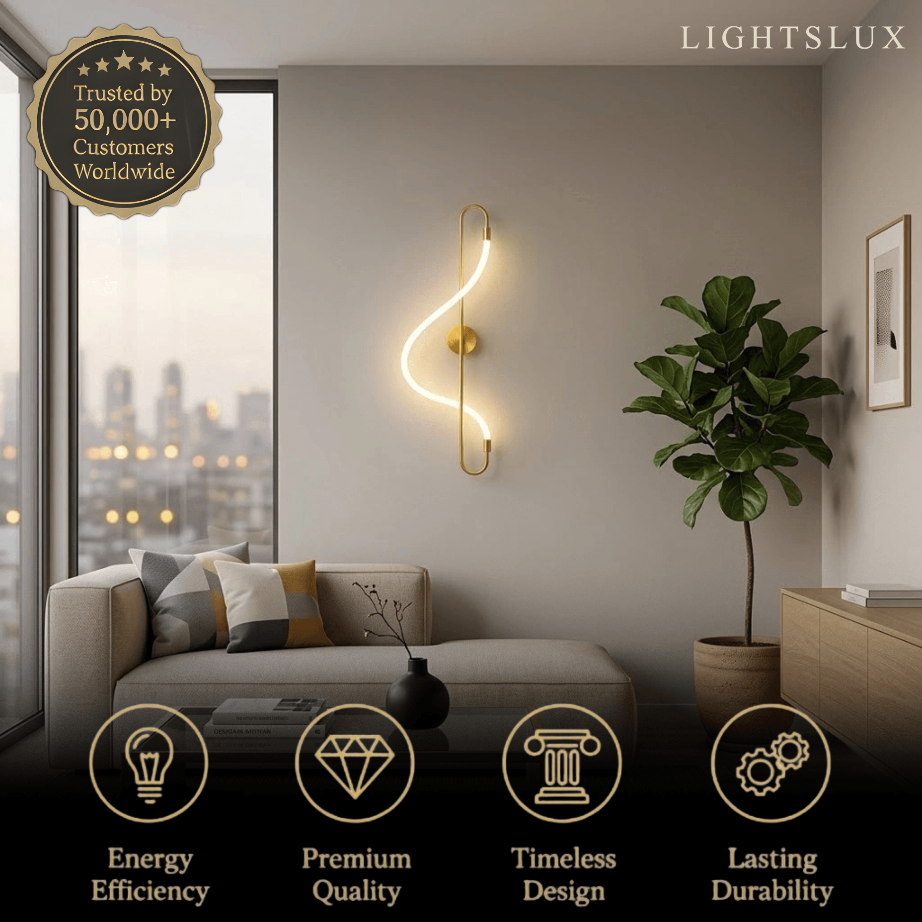 Arcato Artistic Musical Note Wall Lamp – Gold