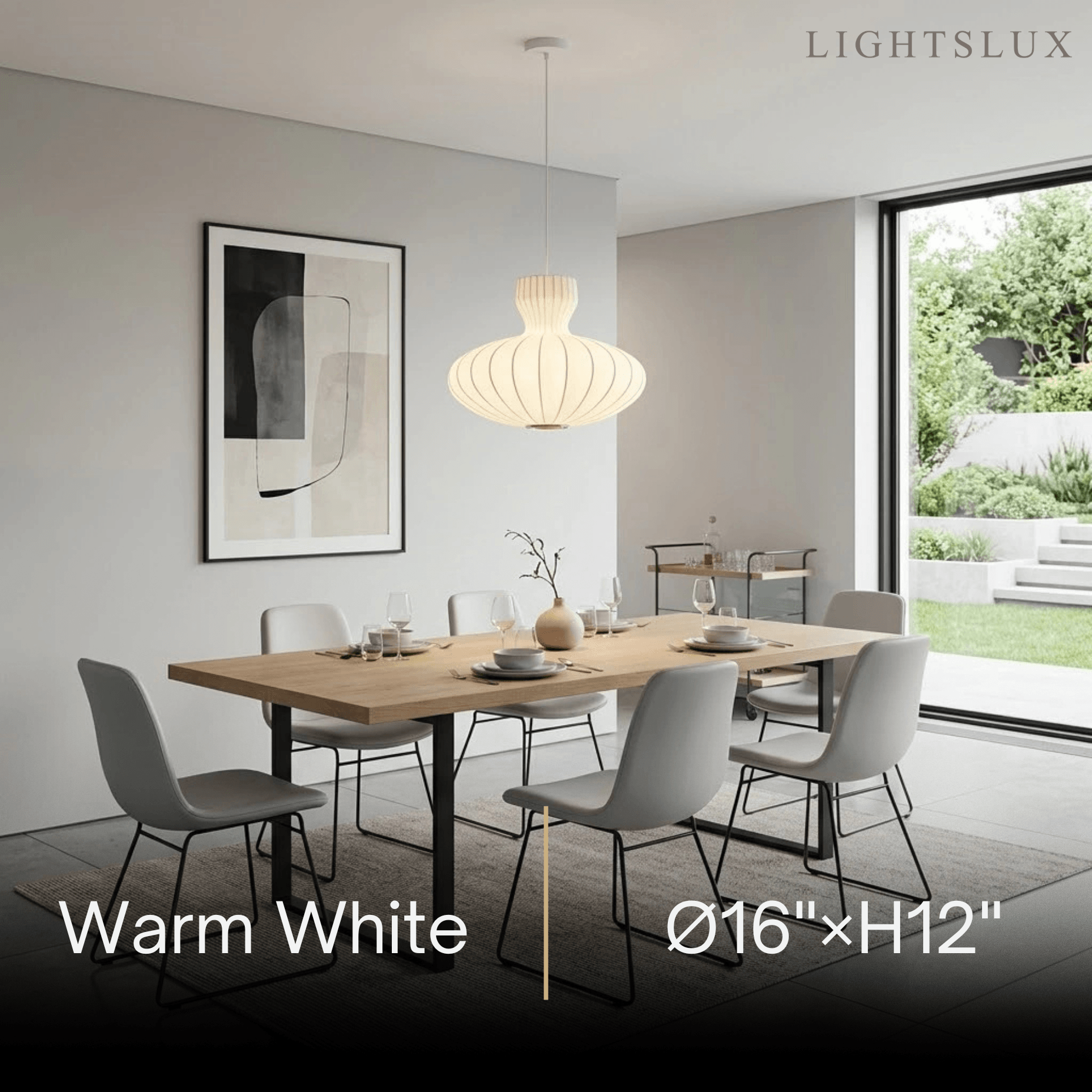 Crema Minimalist Silk Pendant Light – White