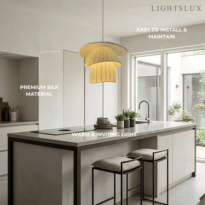 Zenno Minimalist Coir Silk Pendant Light – Natural