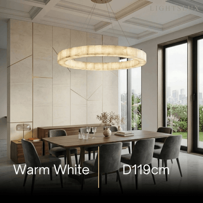 Alba Modern Alabaster Ring Chandelier