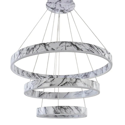 Contemporary Tiered Circular  Chandelier -- Marble