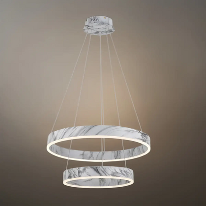 Contemporary Tiered Circular  Chandelier -- Marble