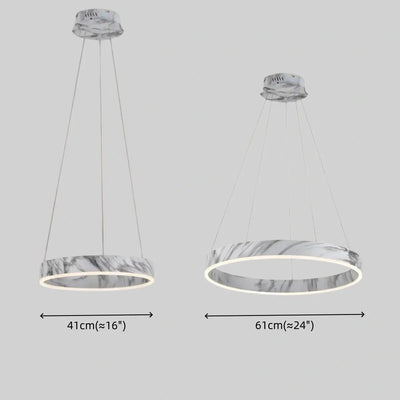 Contemporary Tiered Circular  Chandelier -- Marble