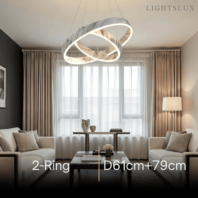 Contemporary Tiered Circular  Chandelier -- Marble