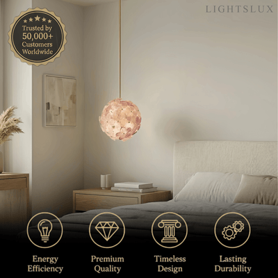 Art Deco Glass Orb Chandelier -- Pink