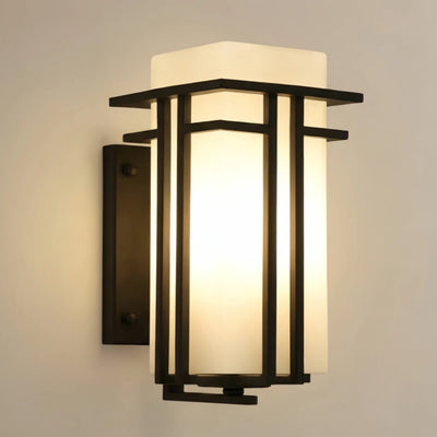 Outdoor Wall Sconce -- Black Metal for Porch Garage Exterior Hallway