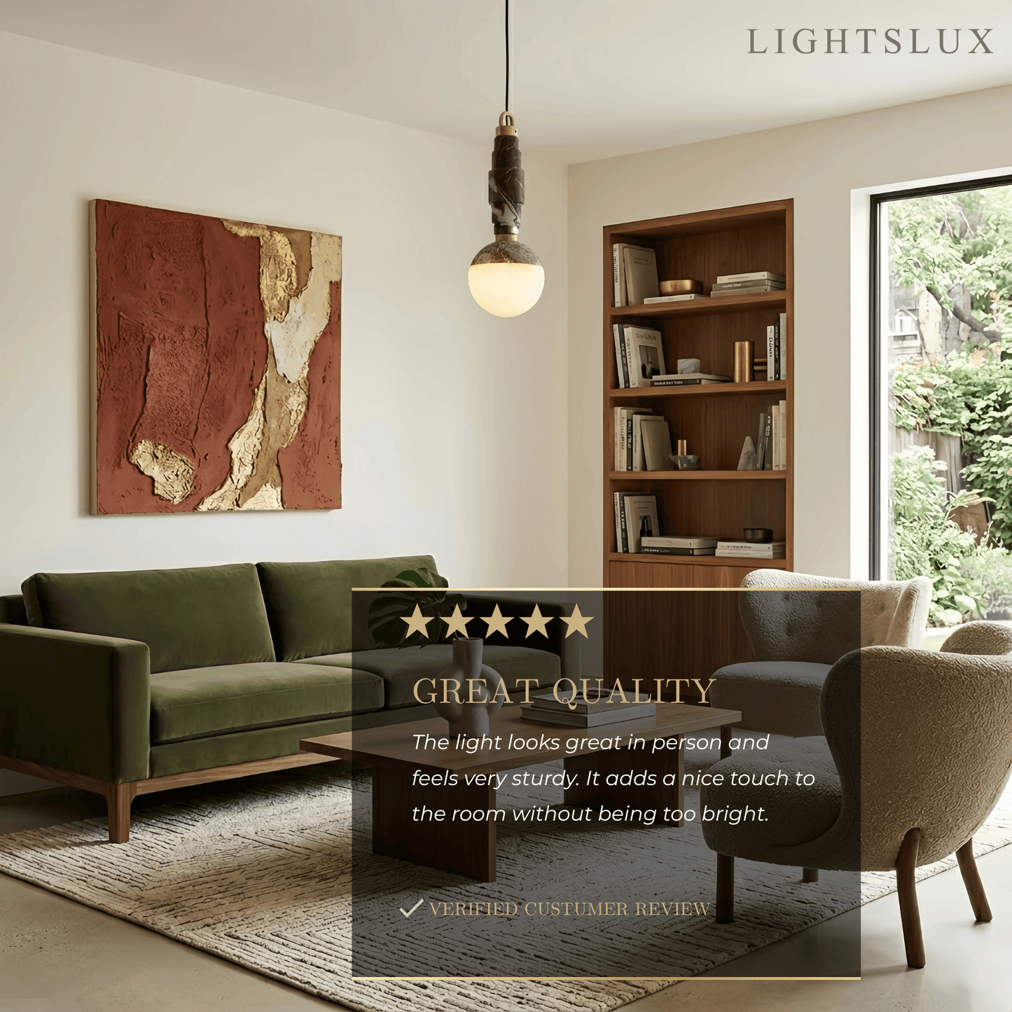 Alba Minimalist Marble Alabaster Pendant Lamp