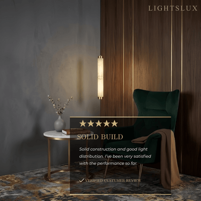 Alba Modern Alabaster Pendant Light – Brass & White
