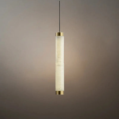 Alba Modern Alabaster Pendant Light – Brass & White