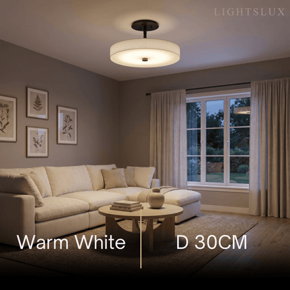 Alba Minimalist Ceiling Light – Alabaster & Brass
