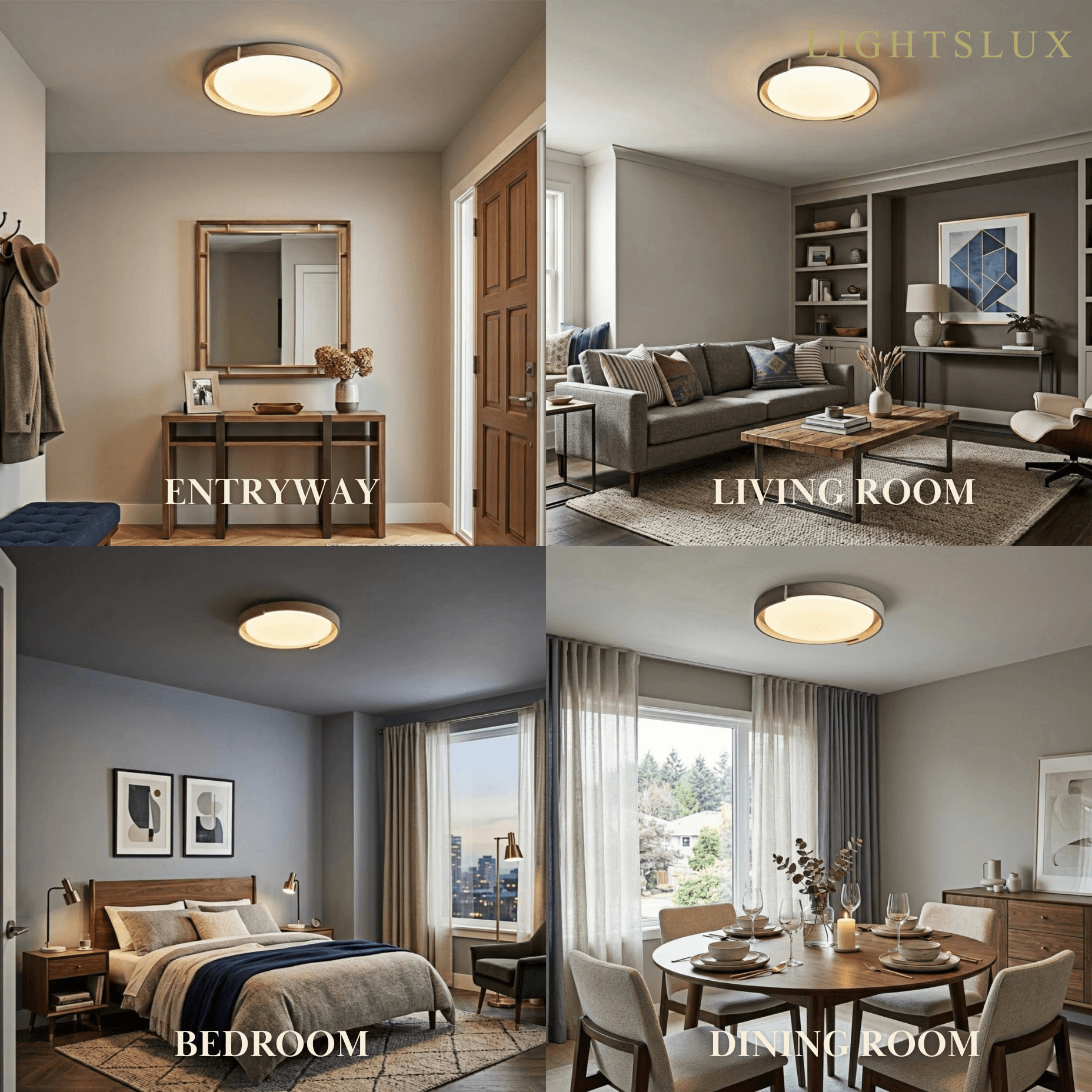 Strata Minimalist Round Travertine Ceiling Light
