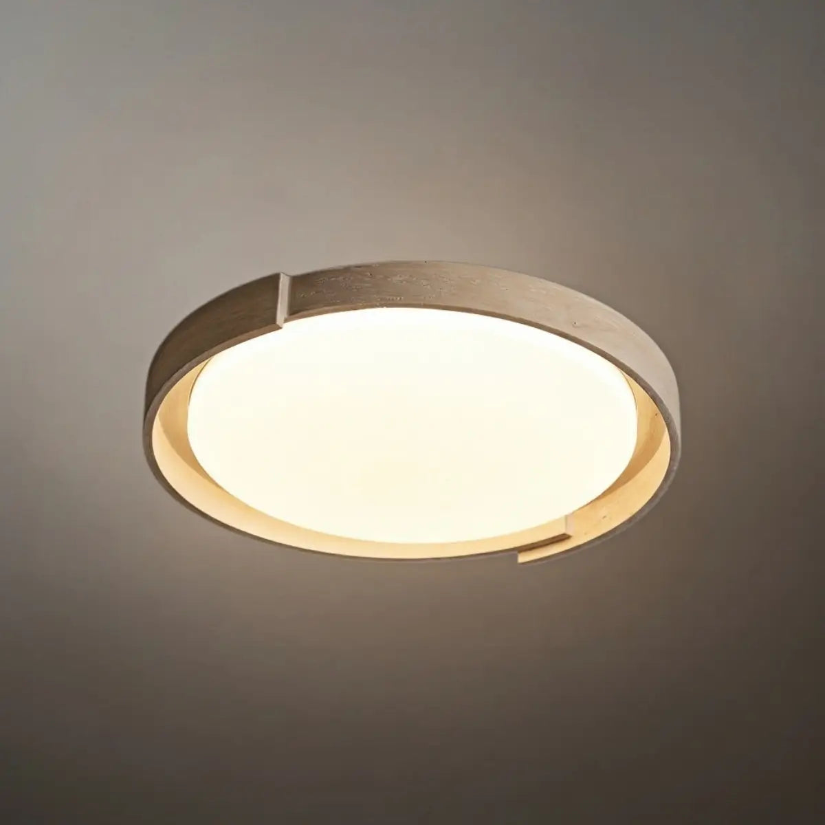 Strata Minimalist Round Travertine Ceiling Light