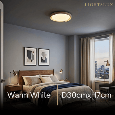 Strata Minimalist Round Travertine Ceiling Light