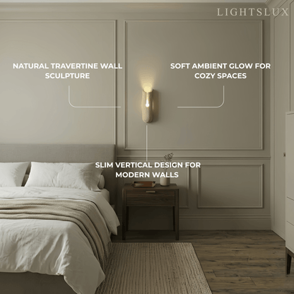 Strata Natural Travertine Wall Light 