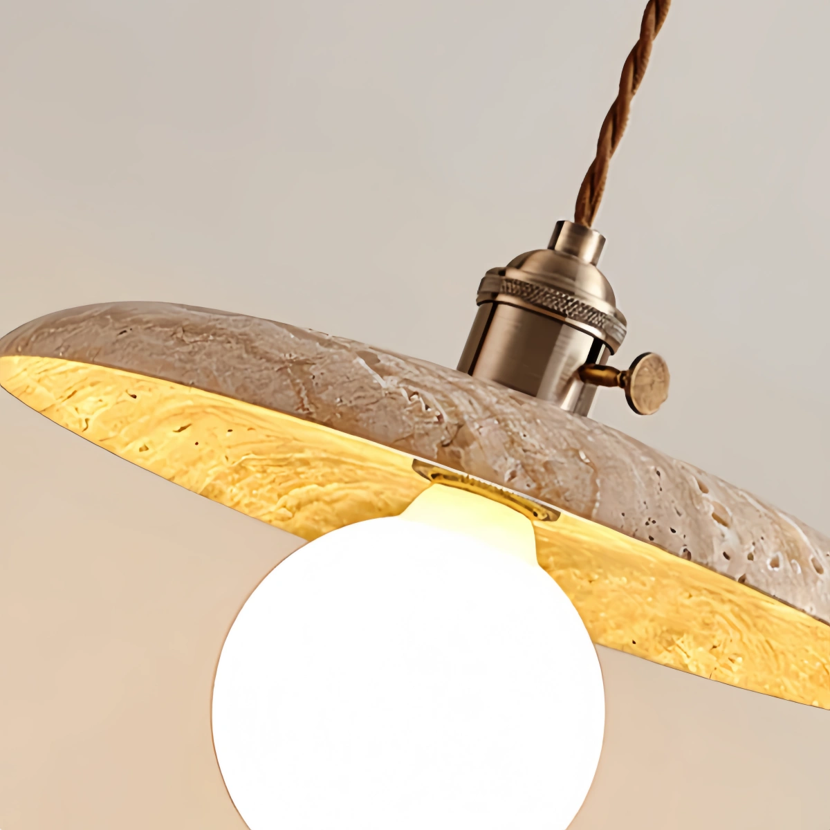 Strata Natural Travertine Pendant Light 