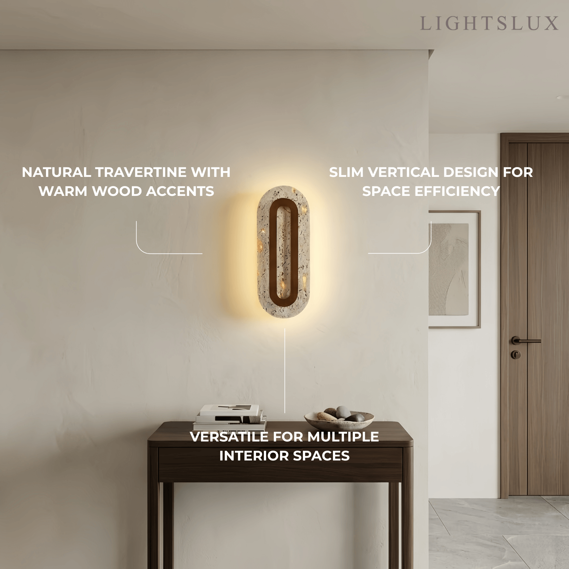 Strata Natural Travertine Wall Light
