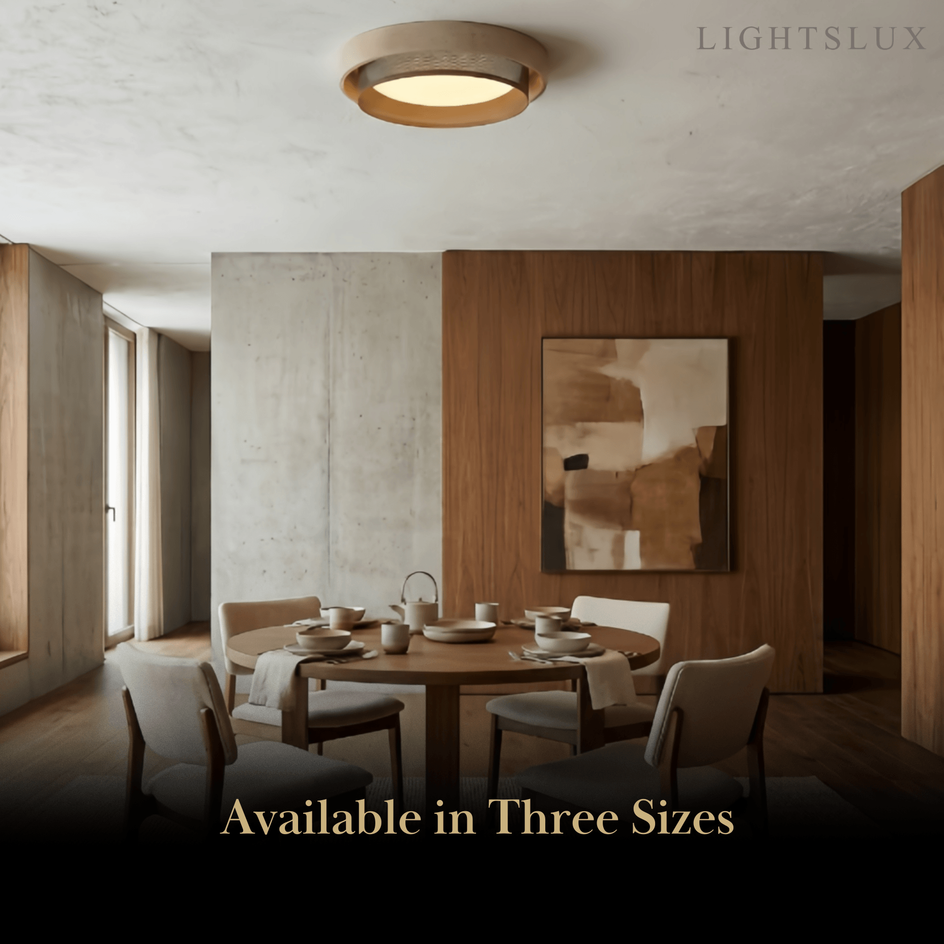 Strata Modern Minimalist Ceiling Light – Yellow Travertine