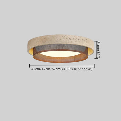 Strata Modern Minimalist Ceiling Light – Yellow Travertine
