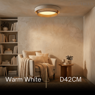 Strata Modern Minimalist Ceiling Light – Yellow Travertine