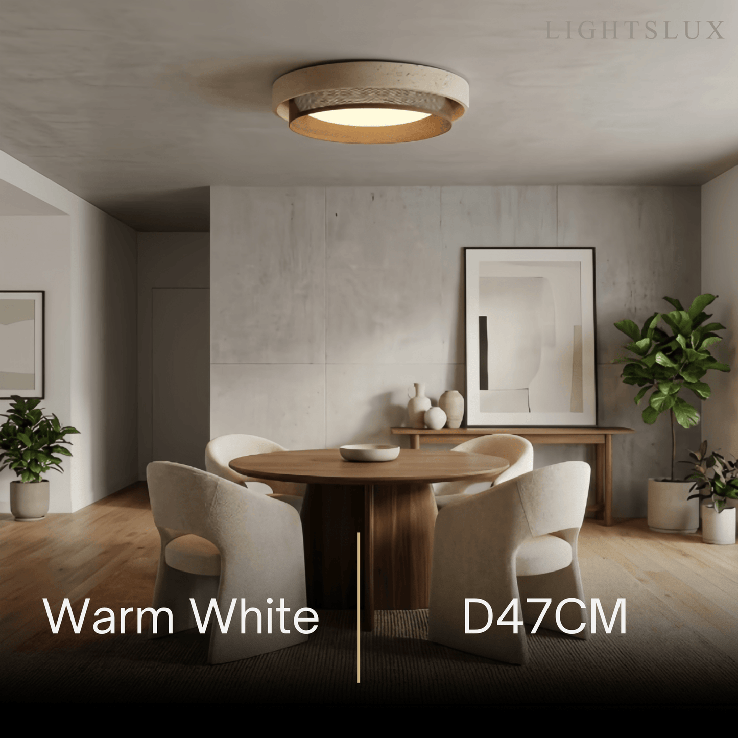 Strata Modern Minimalist Ceiling Light – Yellow Travertine