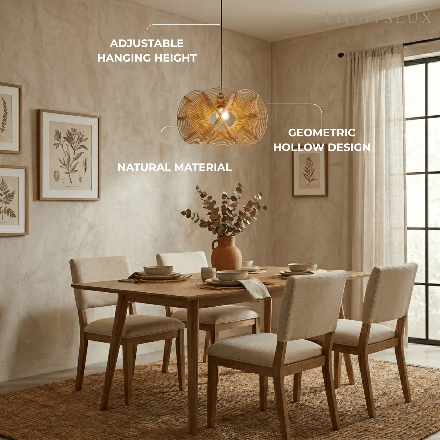 Bamburo Nordic Woven Rattan Pendant Lamp