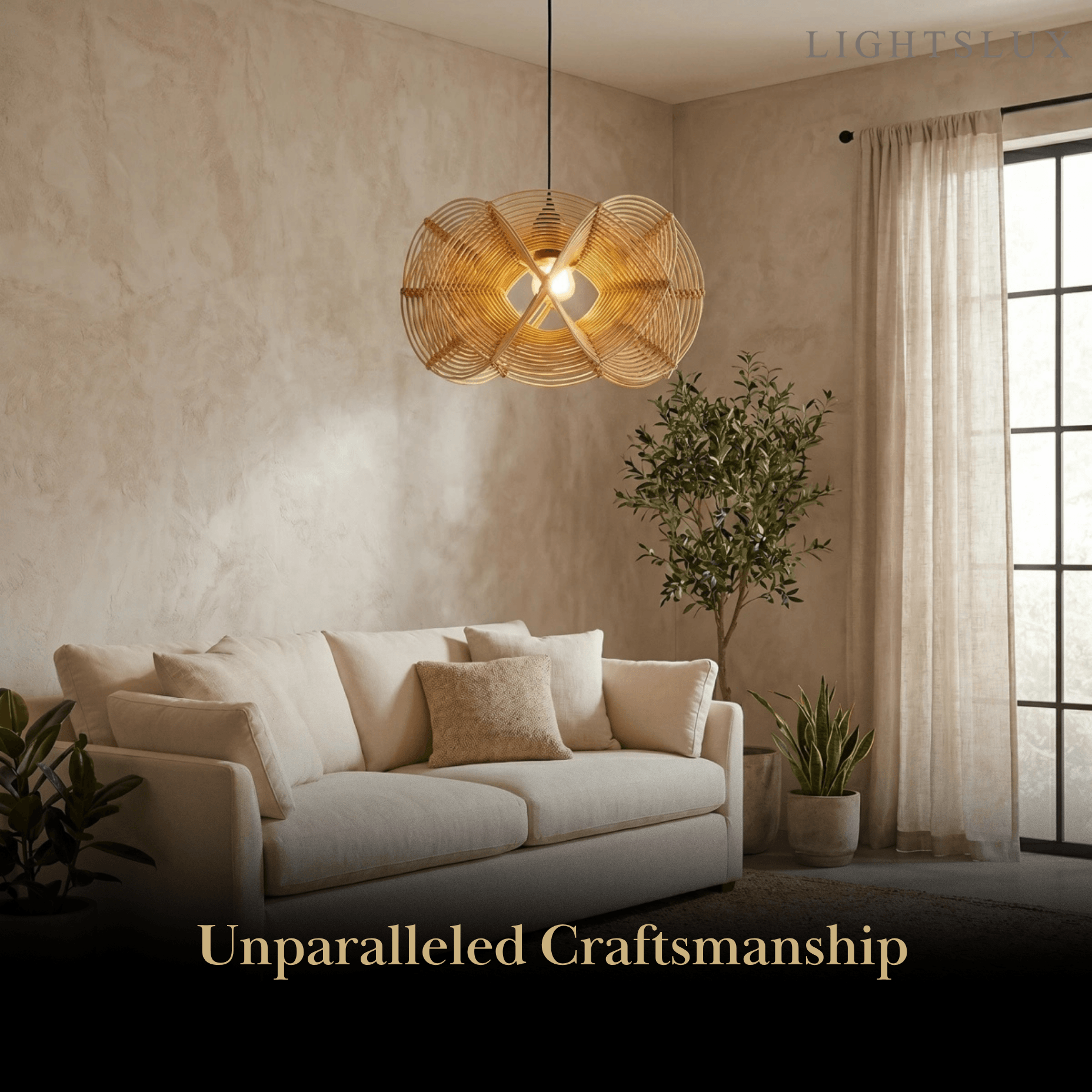 Bamburo Nordic Woven Rattan Pendant Lamp