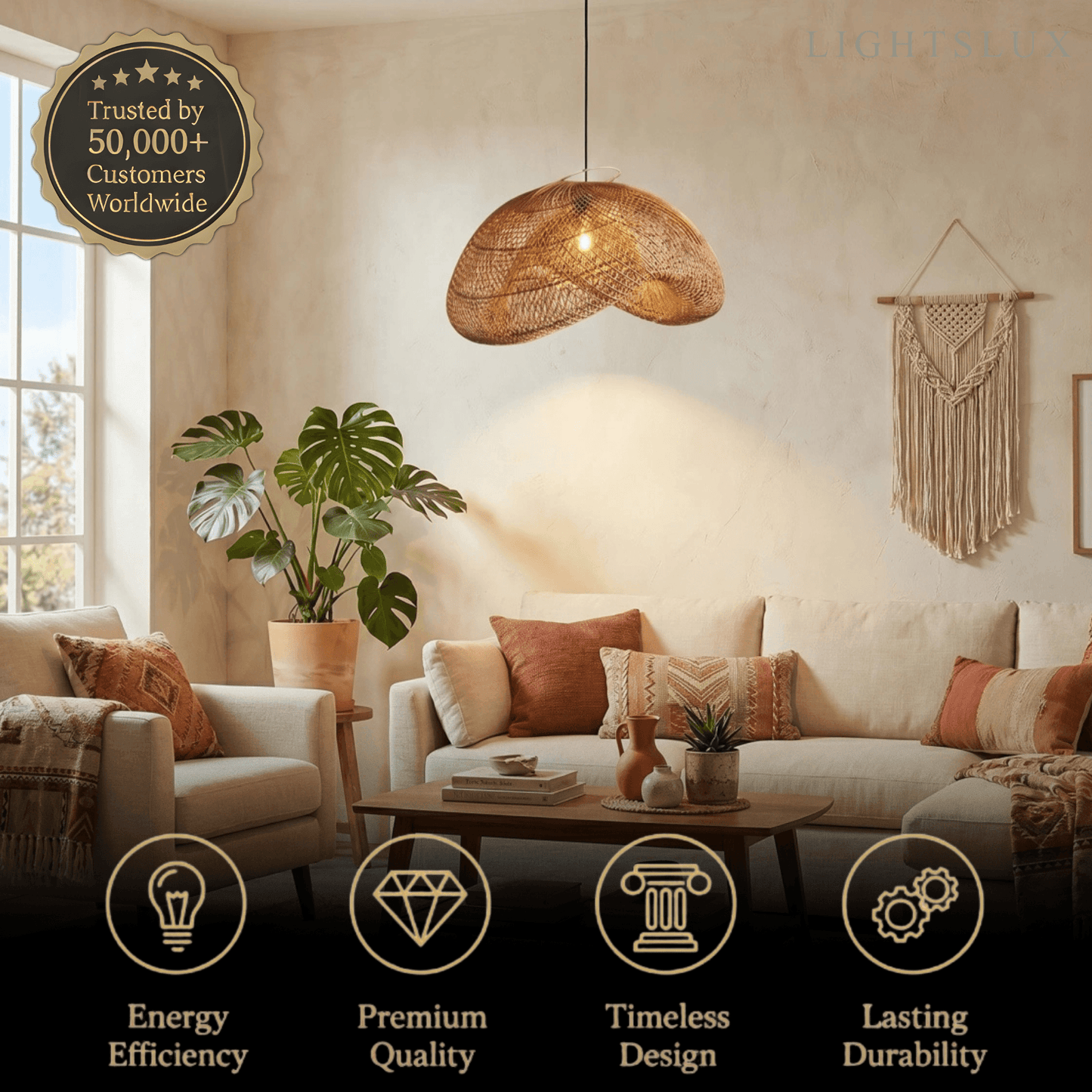Bamburo Natural Rattan Pendant Light