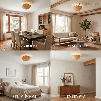 Natural Rattan Ceiling Light