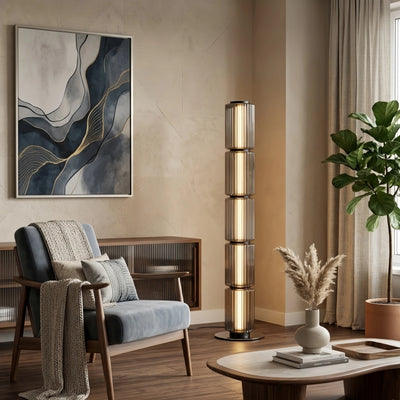 Vetro Modern Glass Column Floor Lamp