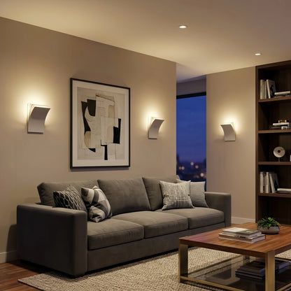 Vivara Nordic Minimalist Wall Lamp -- Curved Aluminum Book Pages in Black or White for Living Room Study