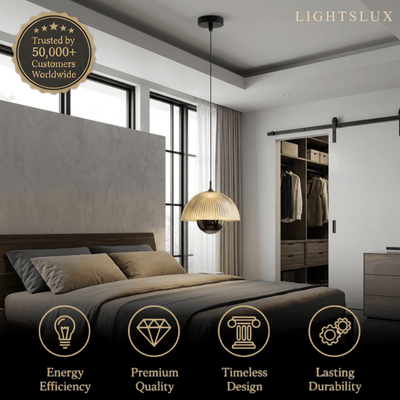 Velora Artistic Pendant Light -- Iron & Aluminum with Acrylic Shade, Pearl Black for Bedroom Dining Room