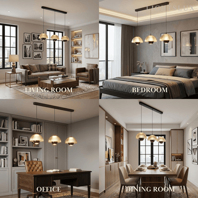 Velora Artistic Pendant Light -- Iron & Aluminum with Acrylic Shade, Pearl Black for Bedroom Dining Room