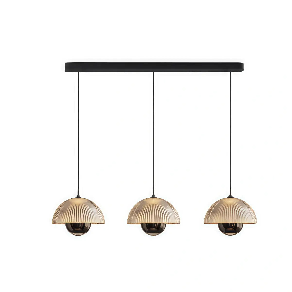 Velora Artistic Pendant Light -- Iron & Aluminum with Acrylic Shade, Pearl Black for Bedroom Dining Room