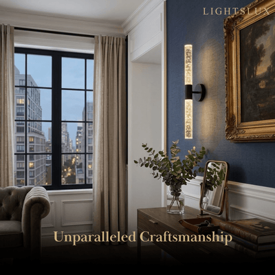 Lunara Modern Wall Lamp -- Iron & PVC Gold for Hallway