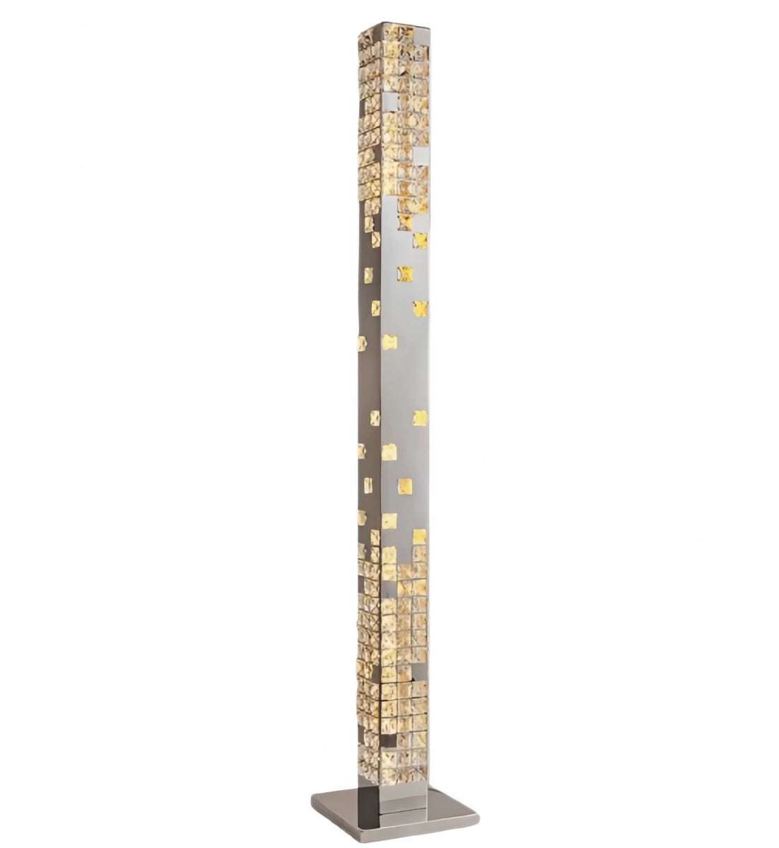 Excelis Modern Crystal Floor Lamp – Stainless Steel & Crystal Chrome for Living Room