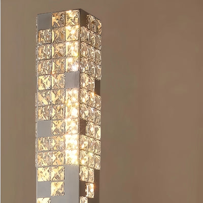 Excelis Modern Crystal Floor Lamp – Stainless Steel & Crystal Chrome for Living Room