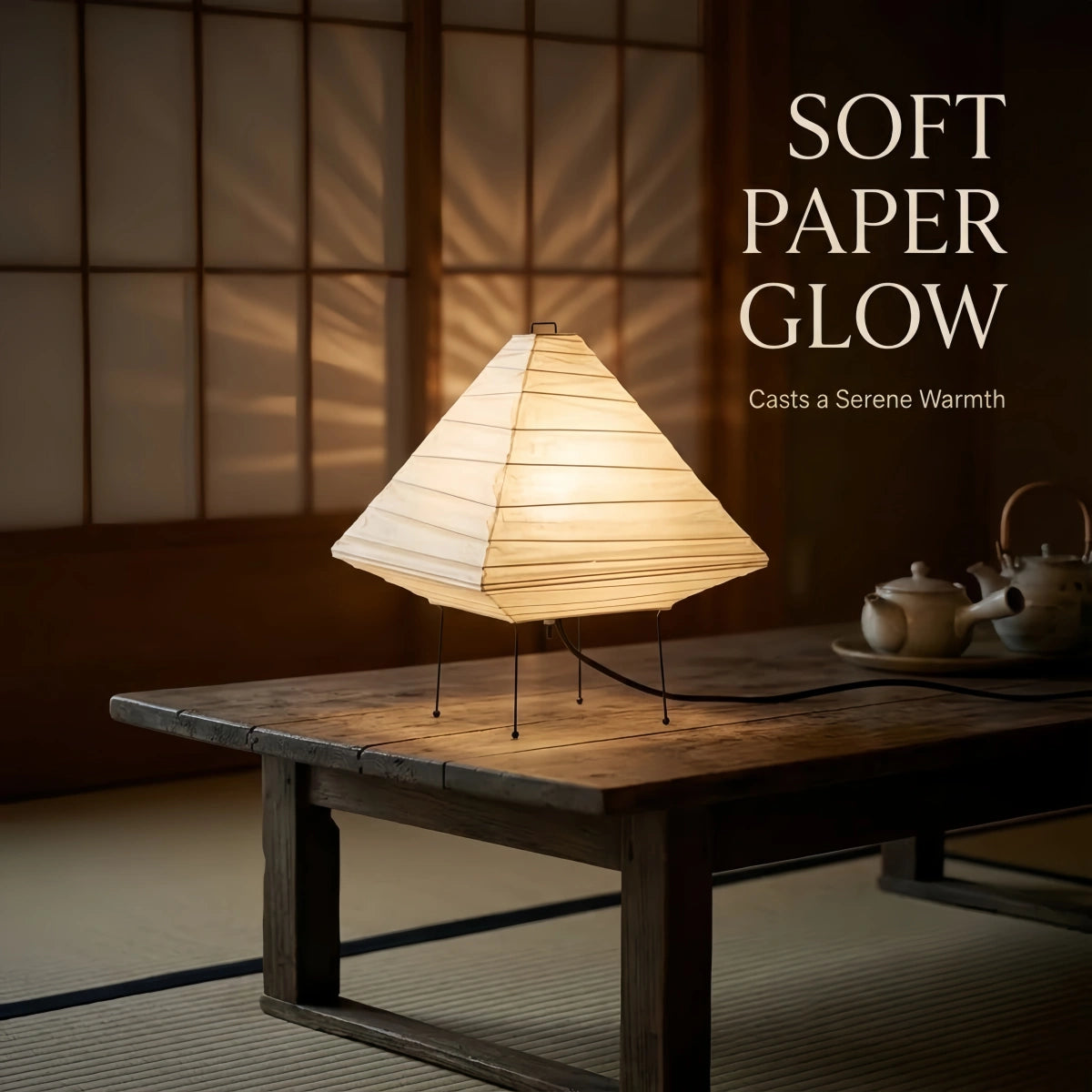  Japanese Lantern Table Lamp--White Paper 