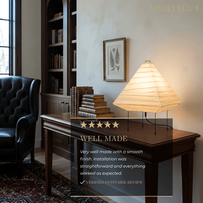 Table Lamp--White Paper Bedside Light for Home
