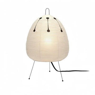 Zenno  Wabi-Sabi Oval Rice Paper Table Lamp--Tripod Ambient Light for Bedroom