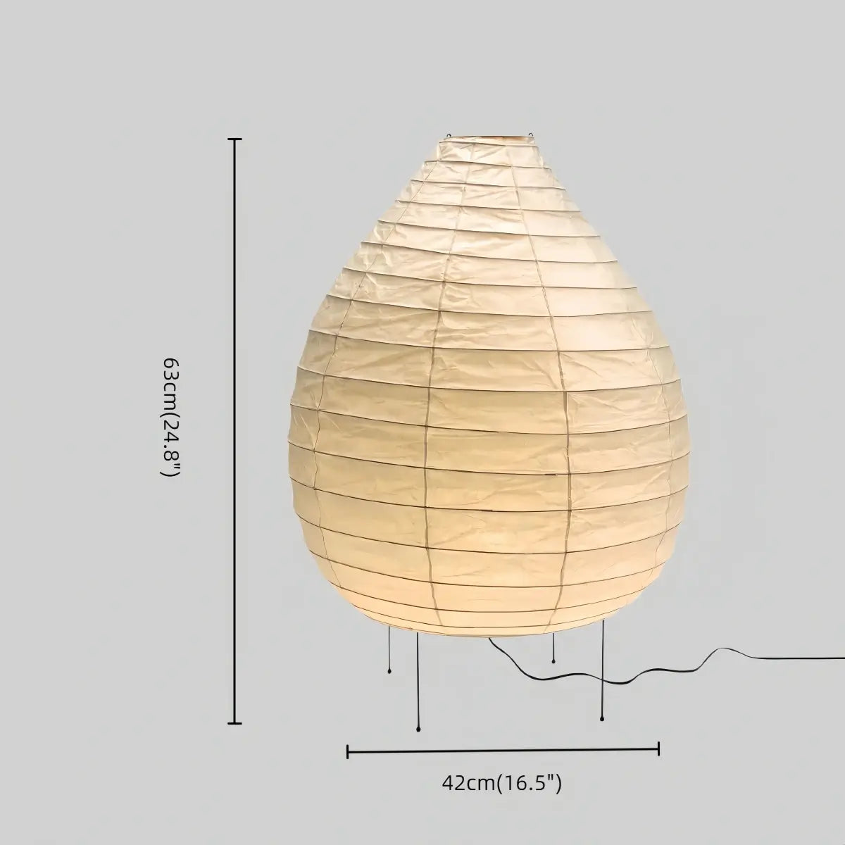 Teardrop Table Lamp -- Iron & Rice Paper