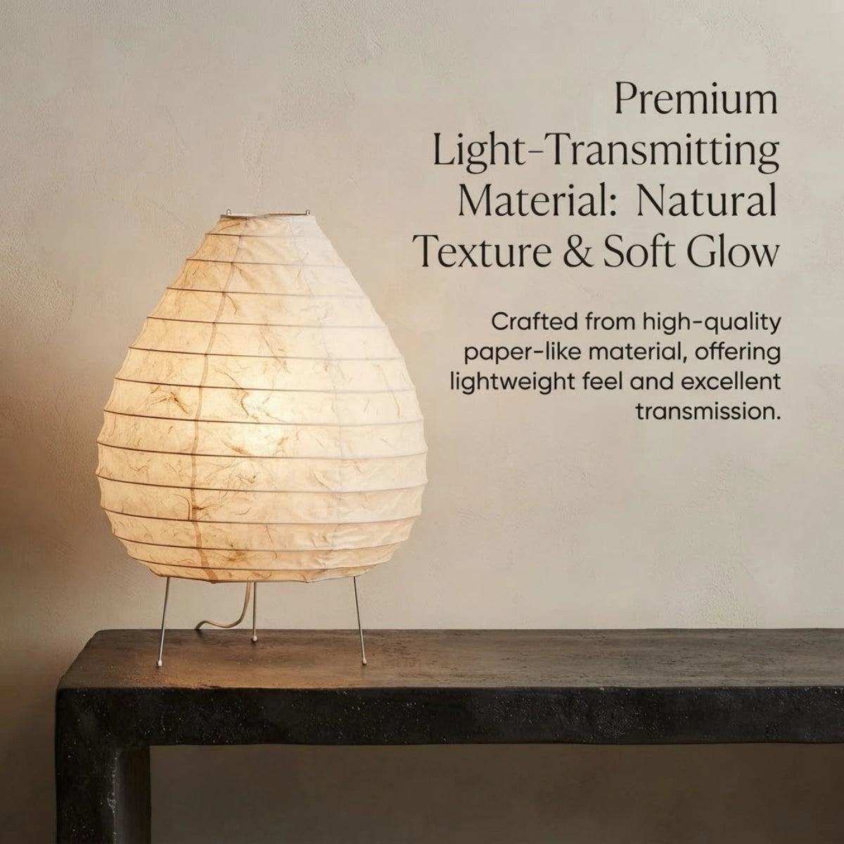  Table Lamp -- Iron & Rice Paper for Bedroom