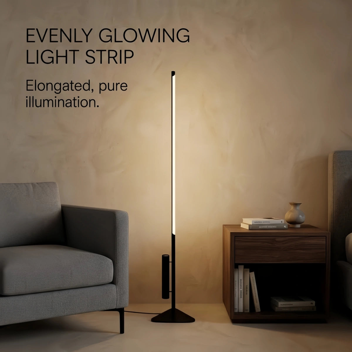 Lunara Minimalist Modern Floor Lamp -- Black for Living Room & Bedroom