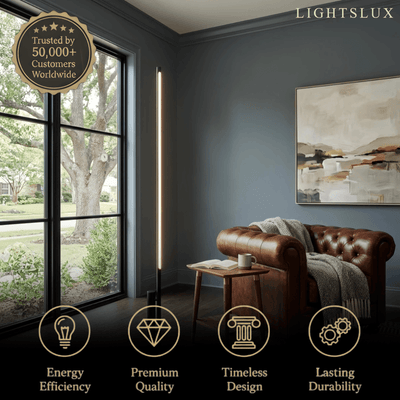 Minimalist Modern Floor Lamp -- Black for Living Room & Bedroom