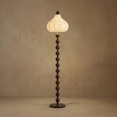 Sandora Mid-Century Floor Lamp -- Wood & Fabric for Living Room