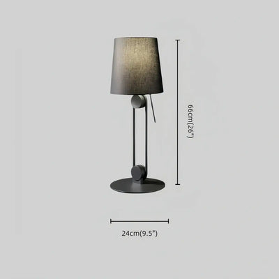 Irondale Minimalist Table Lamp -- Metal & Fabric Black Size